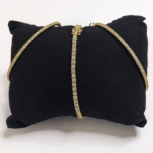 Adrienne XIXI Gold Crystal Hoop Earrings & Tennis Bracelet Set NWT - Picture 13 of 13